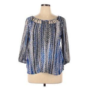 Blue 3/4 Sleeve Blouse XL